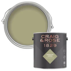 Craig & Rose 1829 Tapestry Green Chalky Emulsion Paint, 2.5L