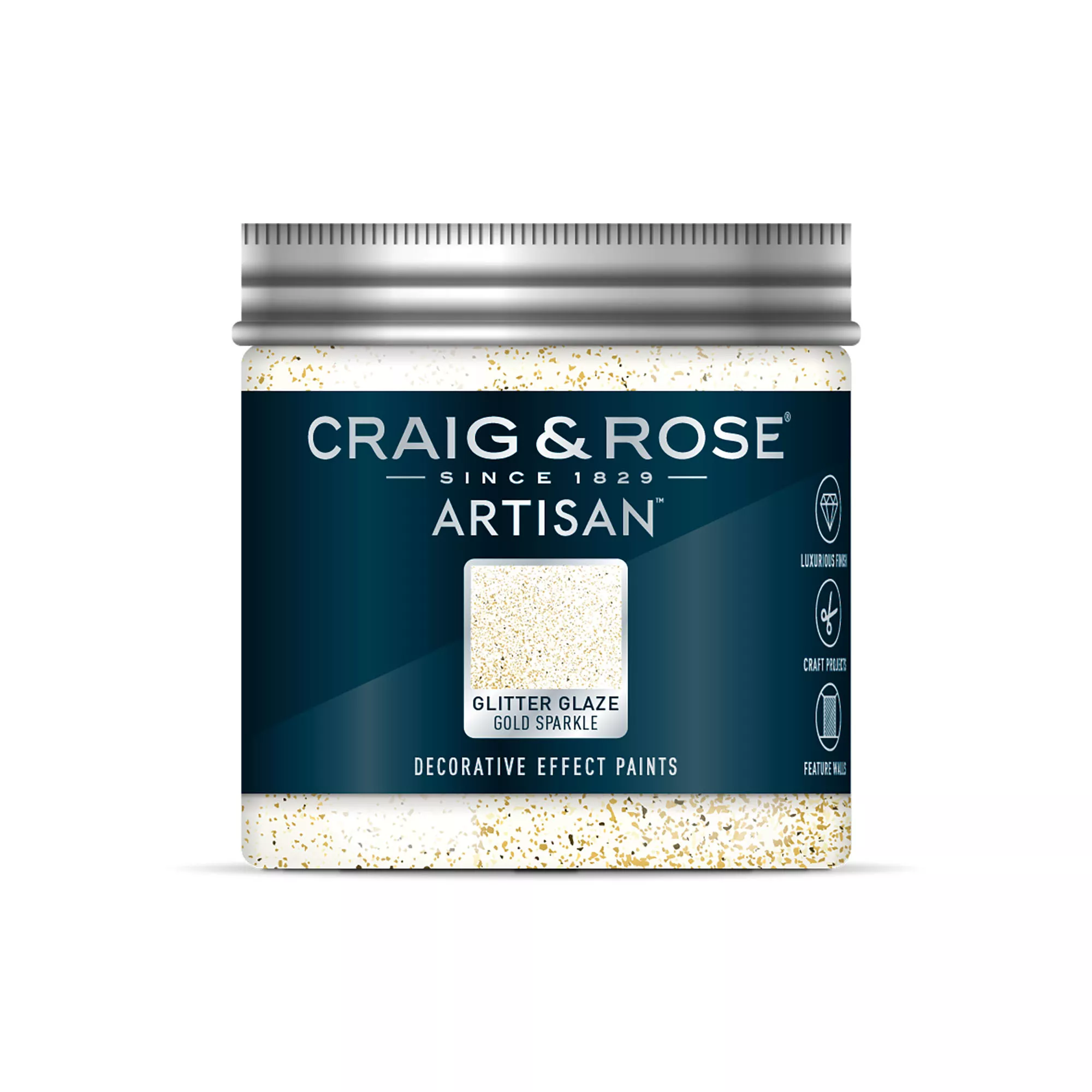 Craig & Rose Artisan Gold Sparkle Glitter Effect Topcoat Special Effect Paint, 300ml 1 Craig & Rose Artisan Gold Sparkle Glitter Effect Topcoat Special Effect Paint, 300ml