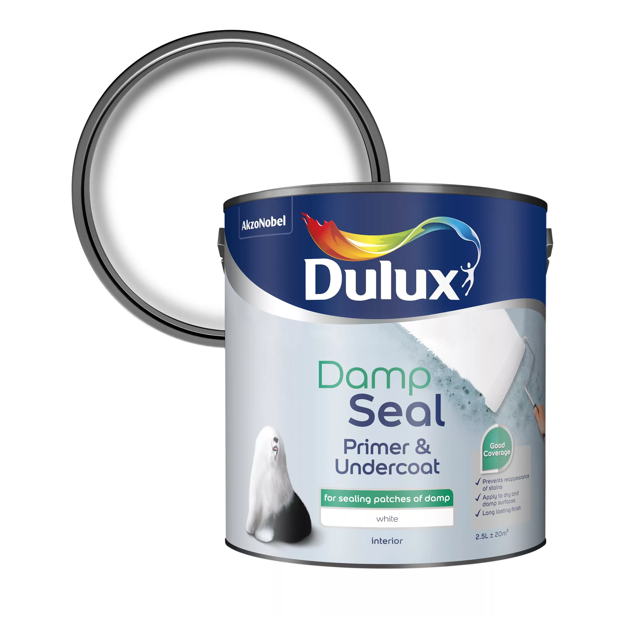 Dulux Damp Seal White Primer & Undercoat, 2.5L 1 Dulux Damp Seal White Primer & Undercoat, 2.5L
