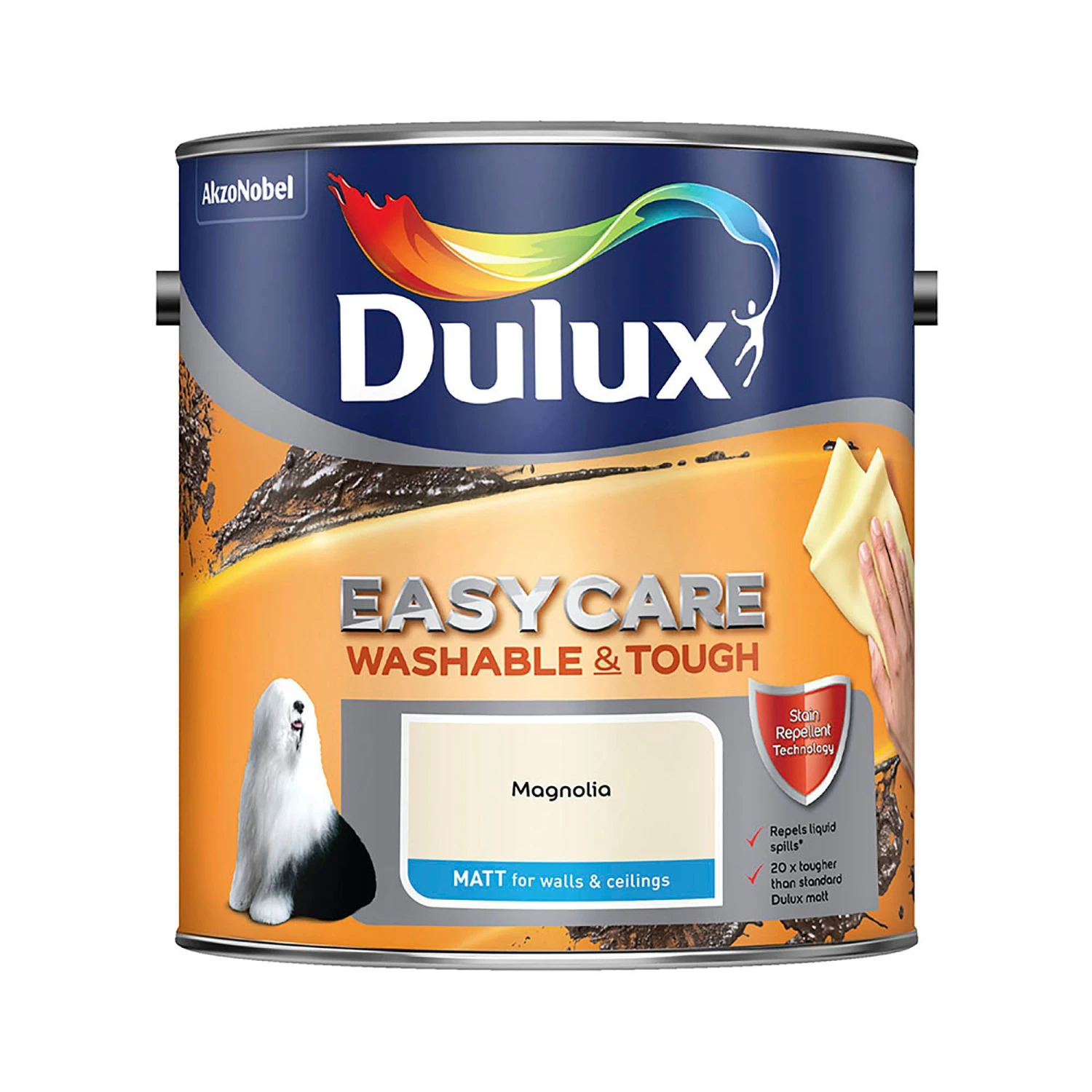 Dulux Easycare Magnolia Matt Emulsion Paint, 2.5L 3 Dulux Easycare Magnolia Matt Emulsion Paint, 2.5L - Image 3