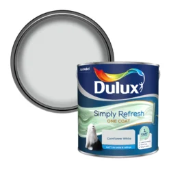 Dulux One Coat Cornflower White Matt Emulsion Paint, 2.5L