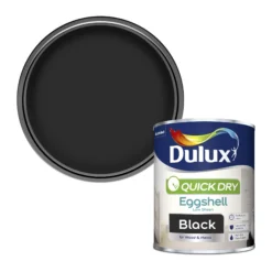 Dulux Quick Dry Black Eggshell Metal & Wood Paint, 750ml