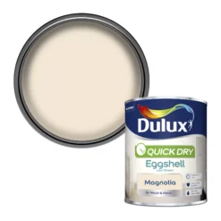 Dulux Quick Dry Magnolia Eggshell Metal & Wood Paint, 750ml