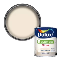 Dulux Quick Dry Magnolia Gloss Metal & Wood Paint, 750ml