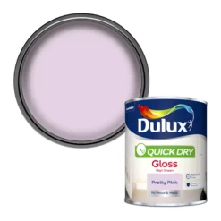 Dulux Quick Dry Pretty Pink Gloss Metal & Wood Paint, 750ml
