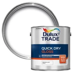 Dulux Trade Pure Brilliant White Gloss Metal & Wood Paint, 2.5L