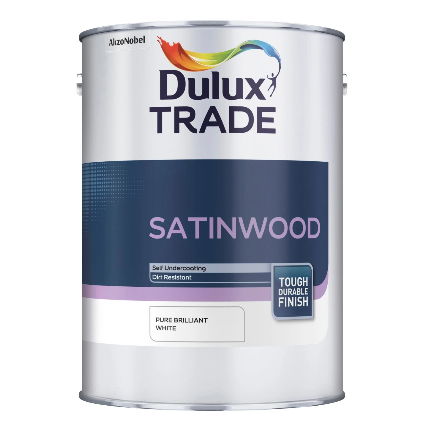Dulux Trade Pure Brilliant White Satinwood Metal & Wood Paint, 1L 2 Dulux Trade Pure Brilliant White Satinwood Metal & Wood Paint, 1L - Image 2