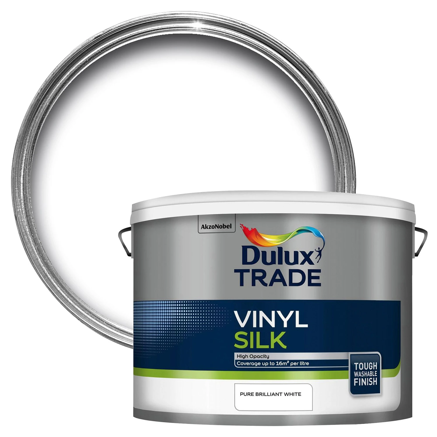 Dulux Trade Pure Brilliant White Silk Emulsion Paint, 10L 1 Dulux Trade Pure Brilliant White Silk Emulsion Paint, 10L