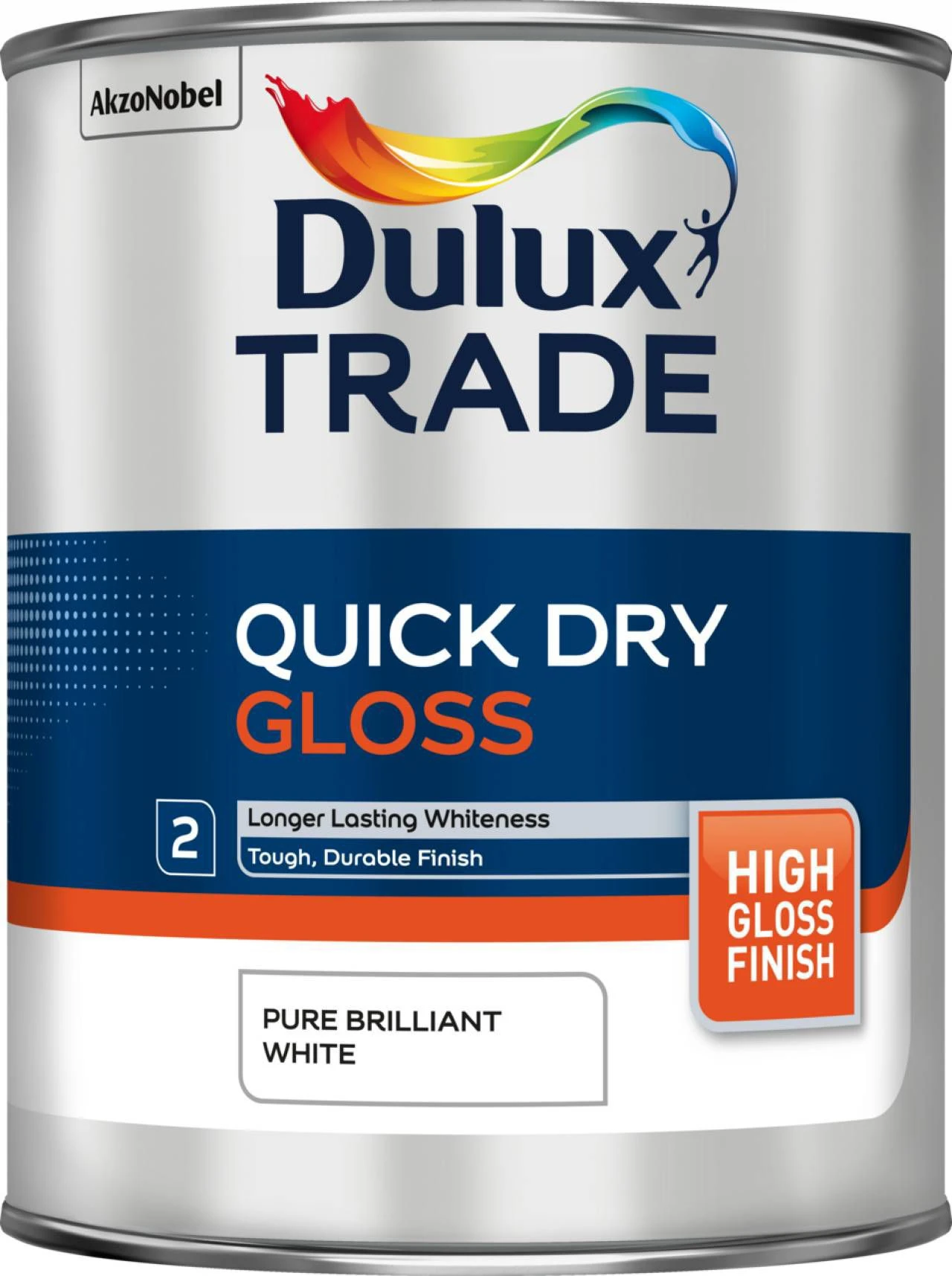 Dulux Trade Quickdry Pure Brilliant White Gloss Metal & Wood Paint, 1L 2 Dulux Trade Quickdry Pure Brilliant White Gloss Metal & Wood Paint, 1L - Image 2