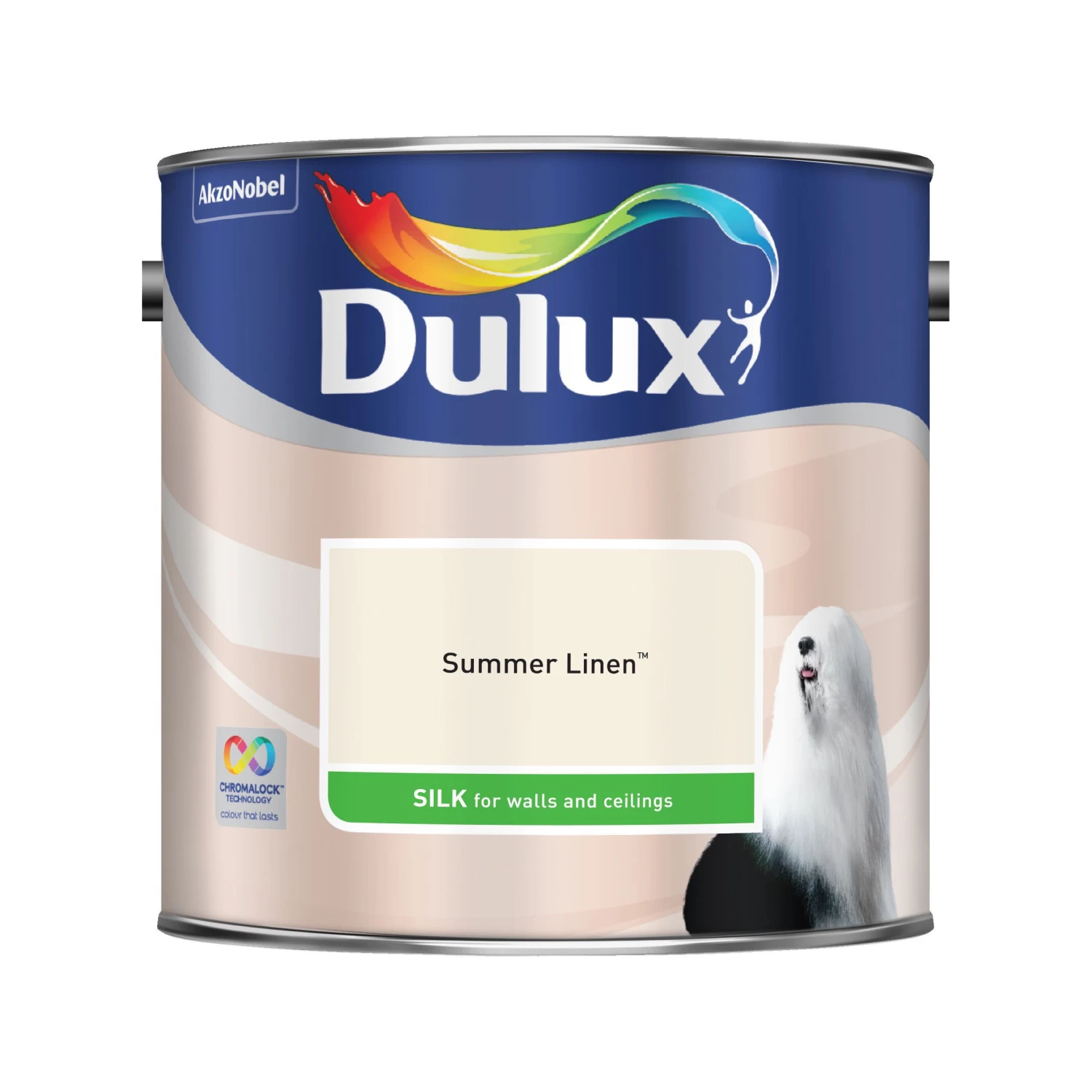 Dulux Walls & Ceilings Summer Linen Silk Emulsion Paint, 2.5L 2 Dulux Walls & Ceilings Summer Linen Silk Emulsion Paint, 2.5L - Image 2