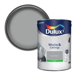 Dulux Walls & Ceilings Warm Pewter Silk Emulsion Paint, 5L