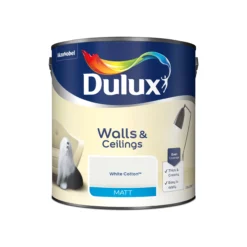 Dulux Walls & Ceilings White Cotton Matt Emulsion Paint, 2.5L 10 Dulux Walls & Ceilings White Cotton Matt Emulsion Paint, 2.5L -Trade Point dulux walls ceilings white cotton matt emulsion paint 2 5l5010212517277 08c bq