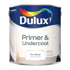 Dulux Wood White Wood Primer & Undercoat, 2.5L -Trade Point dulux wood white wood primer undercoat 2 5l5010212444467 08c bq