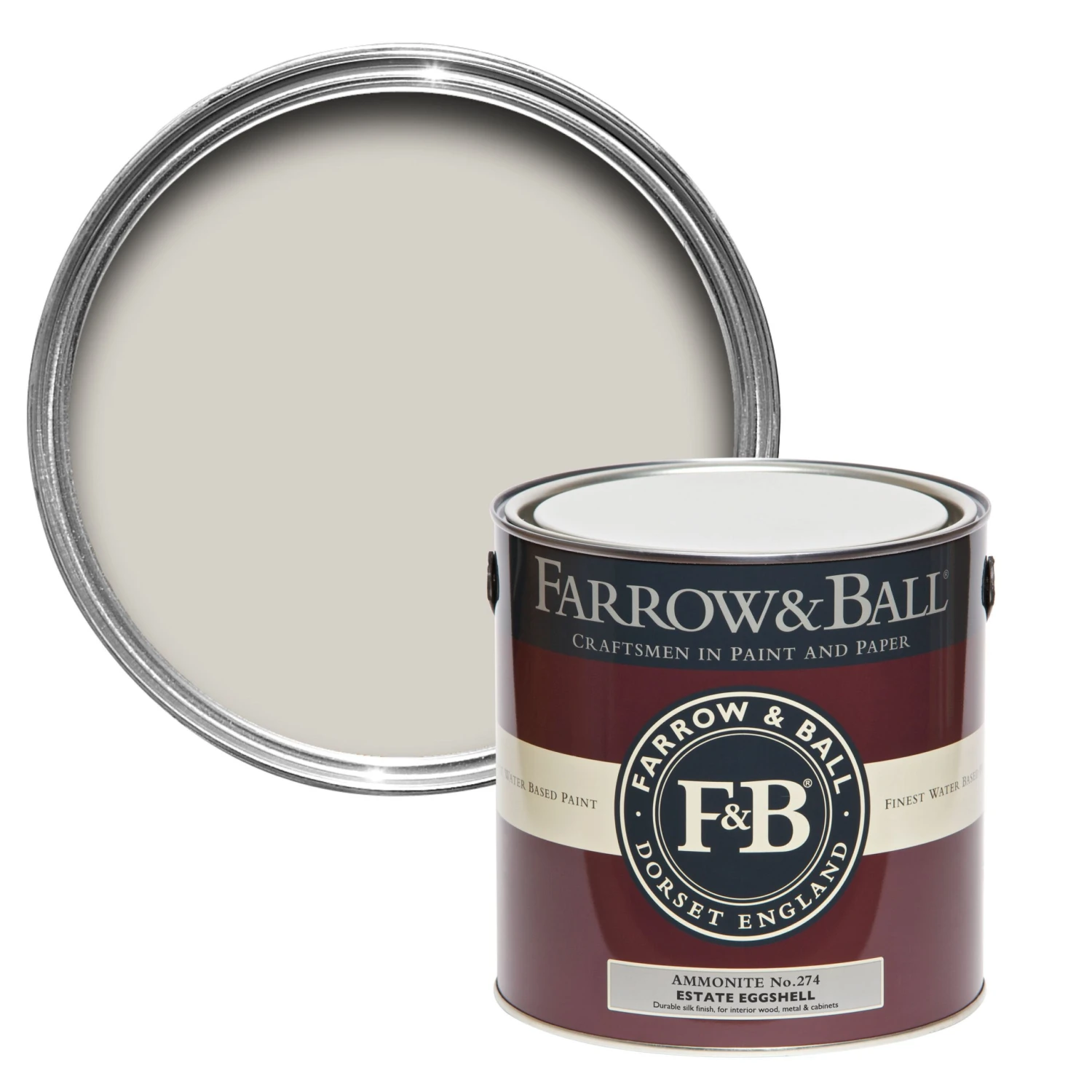 Farrow & Ball Estate Ammonite No.274 Eggshell Metal & Wood Paint, 2.5L 1 Farrow & Ball Estate Ammonite No.274 Eggshell Metal & Wood Paint, 2.5L