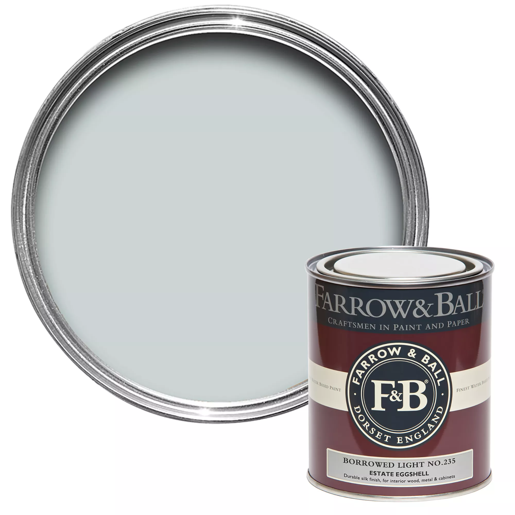Farrow & Ball Estate Borrowed Light No.235 Eggshell Paint, 750ml 1 Farrow & Ball Estate Borrowed Light No.235 Eggshell Paint, 750ml