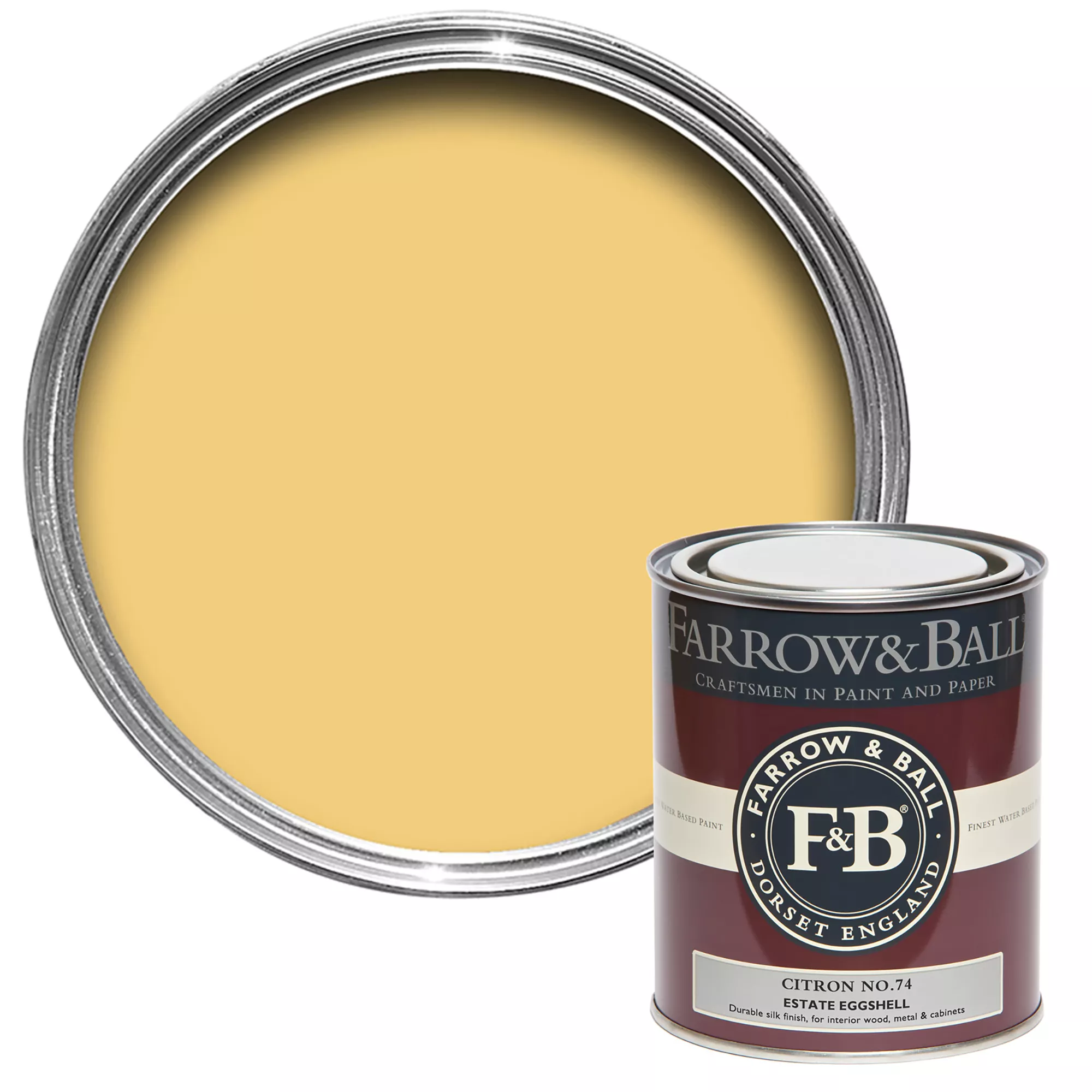 Farrow & Ball Estate Citron No.74 Eggshell Paint, 750ml 1 Farrow & Ball Estate Citron No.74 Eggshell Paint, 750ml