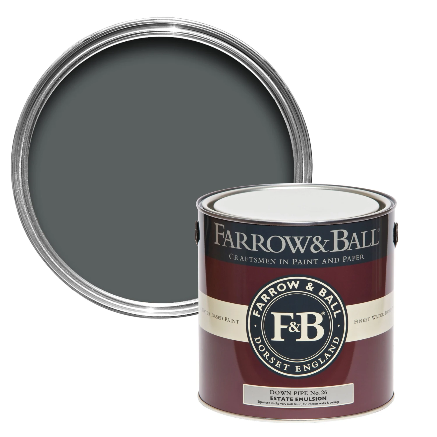 Farrow & Ball Estate Down Pipe No.26 Matt Emulsion Paint, 2.5L 1 Farrow & Ball Estate Down Pipe No.26 Matt Emulsion Paint, 2.5L