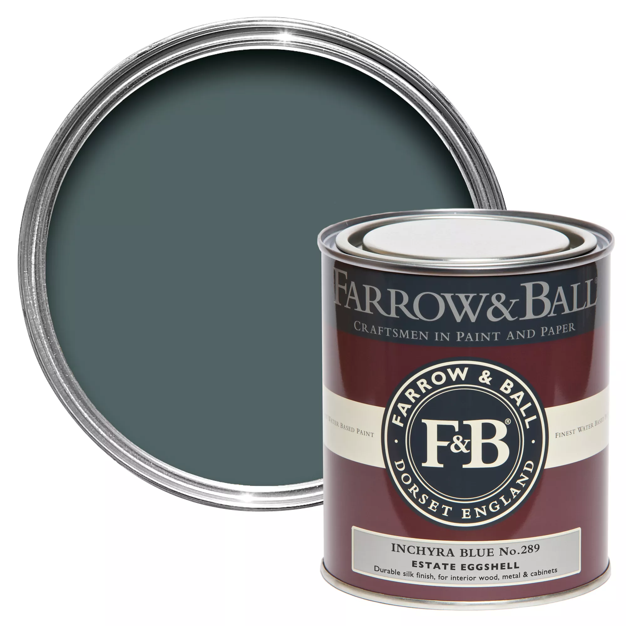 Farrow & Ball Estate Inchyra Blue No.289 Eggshell Paint, 750ml 1 Farrow & Ball Estate Inchyra Blue No.289 Eggshell Paint, 750ml