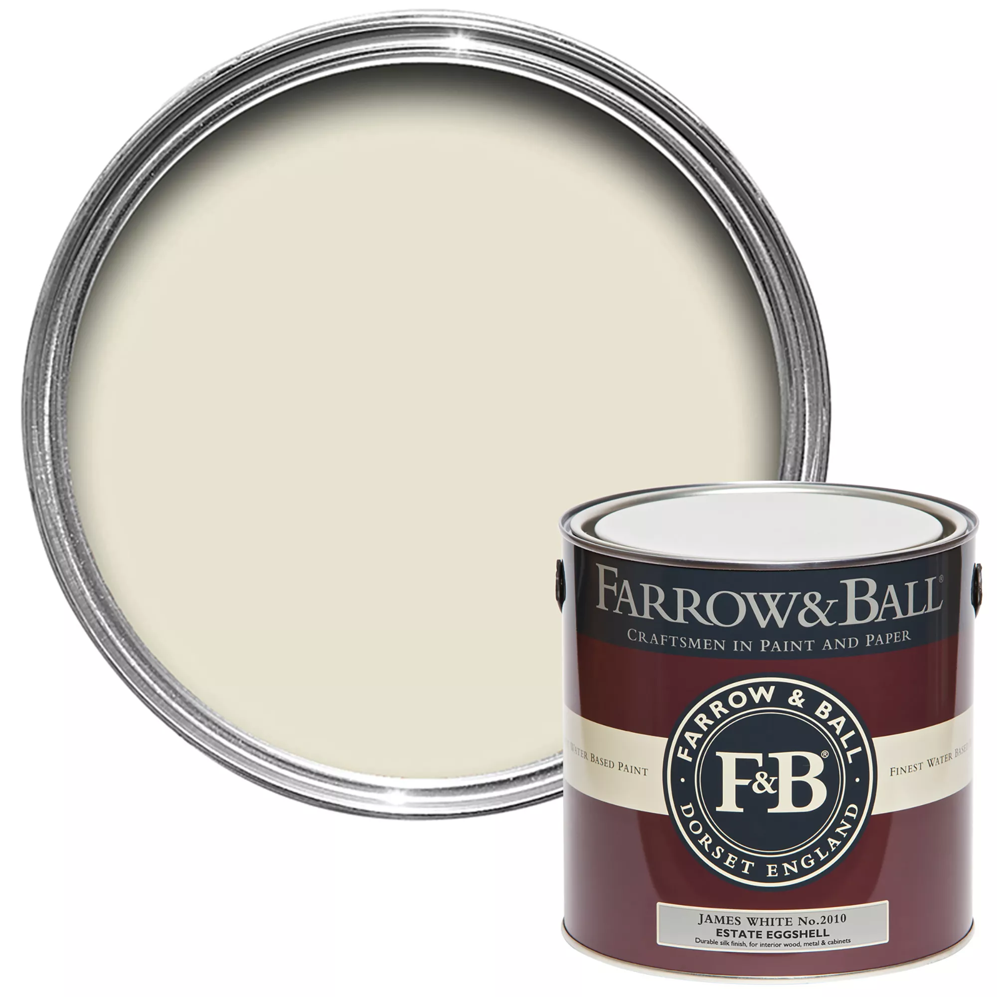 Farrow & Ball Estate James White No.2010 Eggshell Paint, 2.5L 1 Farrow & Ball Estate James White No.2010 Eggshell Paint, 2.5L