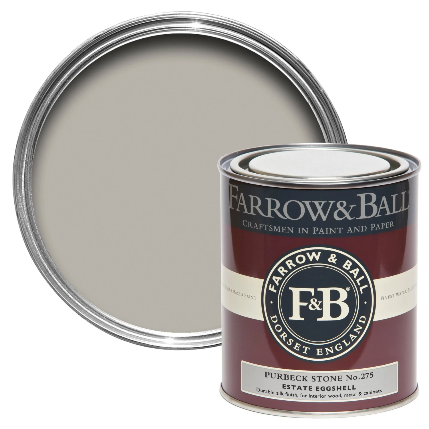 Farrow & Ball Estate Purbeck Stone No.275 Eggshell Metal & Wood Paint, 750ml 1 Farrow & Ball Estate Purbeck Stone No.275 Eggshell Metal & Wood Paint, 750ml