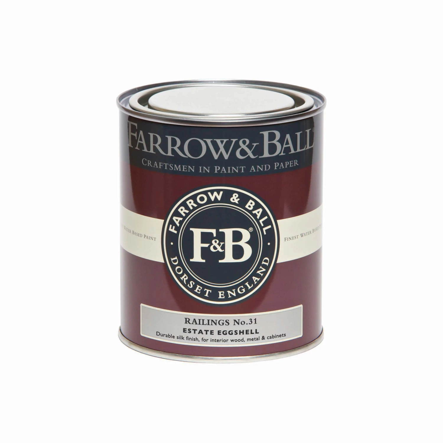 Farrow & Ball Estate Railings No.31 Eggshell Paint, 750ml 2 Farrow & Ball Estate Railings No.31 Eggshell Paint, 750ml - Image 2