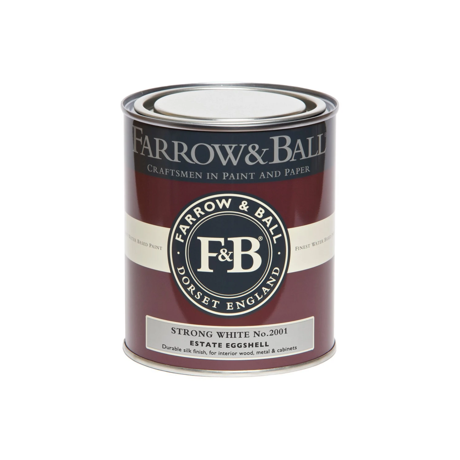 Farrow & Ball Estate Strong White No.2001 Eggshell Metal & Wood Paint, 750ml 2 Farrow & Ball Estate Strong White No.2001 Eggshell Metal & Wood Paint, 750ml - Image 2