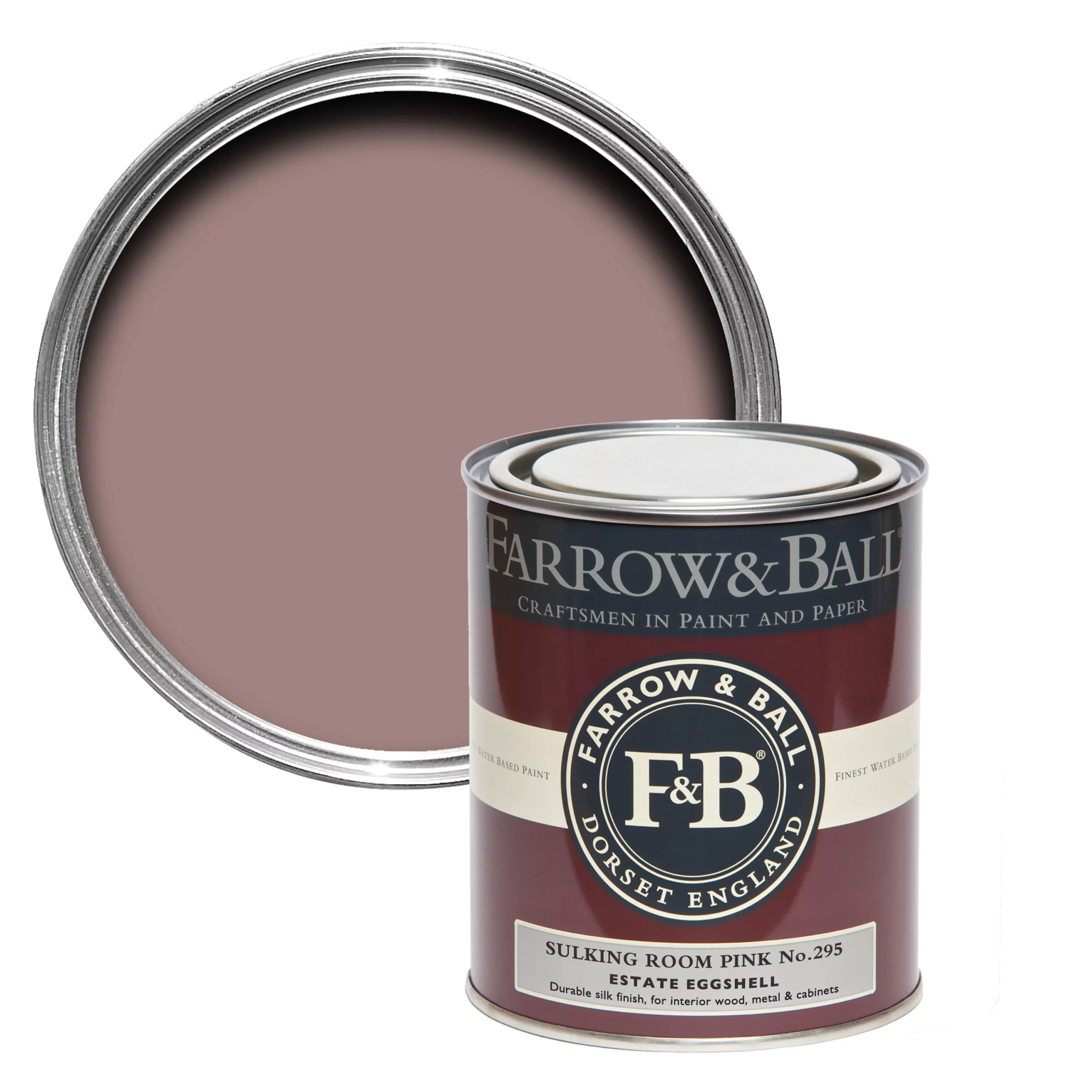 Farrow & Ball Estate Sulking Room Pink No.295 Eggshell Metal & Wood Paint, 750ml 1 Farrow & Ball Estate Sulking Room Pink No.295 Eggshell Metal & Wood Paint, 750ml