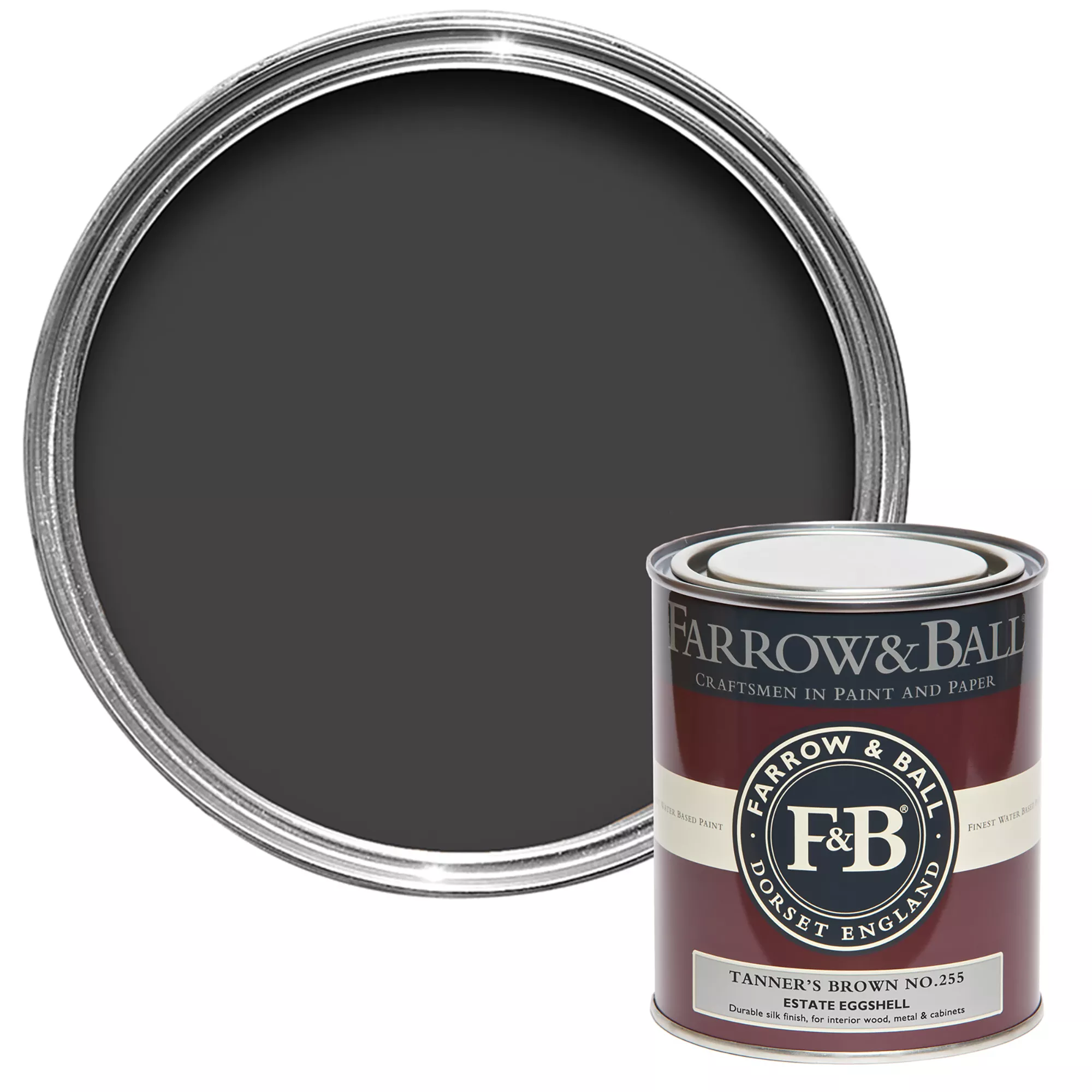Farrow & Ball Estate Tanner's Brown No.255 Eggshell Paint, 750ml 1 Farrow & Ball Estate Tanner's Brown No.255 Eggshell Paint, 750ml