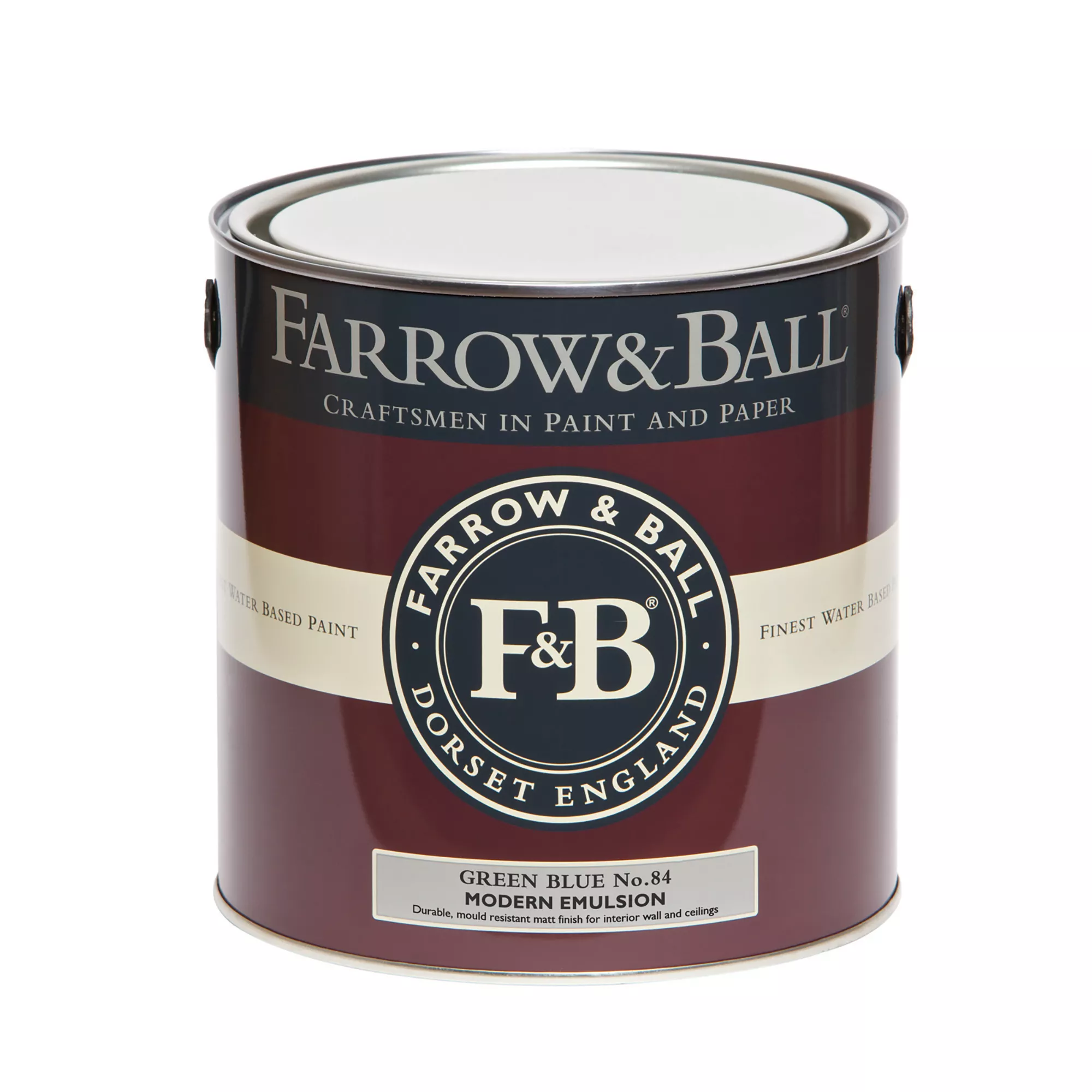 Farrow & Ball Modern Green Blue No.84 Matt Emulsion Paint, 2.5L 2 Farrow & Ball Modern Green Blue No.84 Matt Emulsion Paint, 2.5L - Image 2