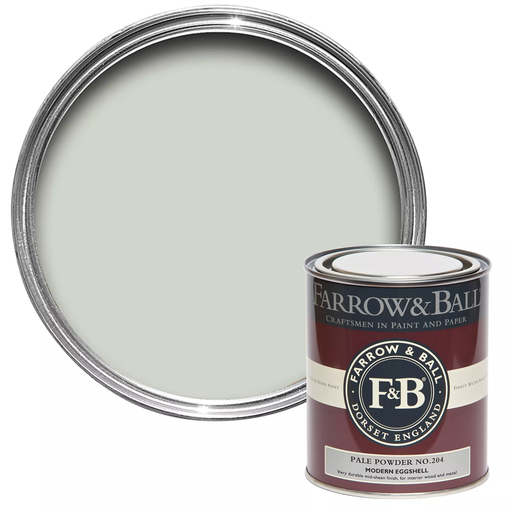 Farrow & Ball Modern Pale Powder No.204 Eggshell Paint, 750ml 1 Farrow & Ball Modern Pale Powder No.204 Eggshell Paint, 750ml