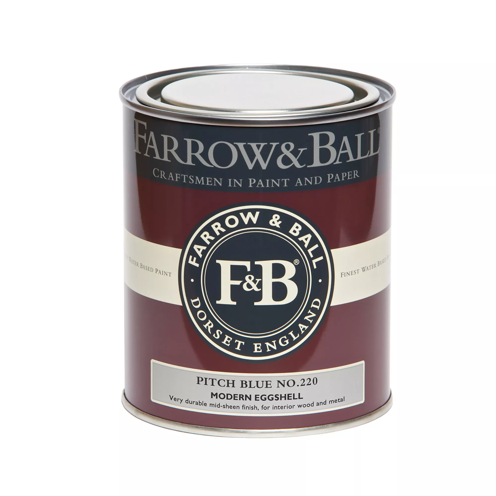 Farrow & Ball Modern Pitch Blue No.220 Eggshell Paint, 750ml 2 Farrow & Ball Modern Pitch Blue No.220 Eggshell Paint, 750ml - Image 2