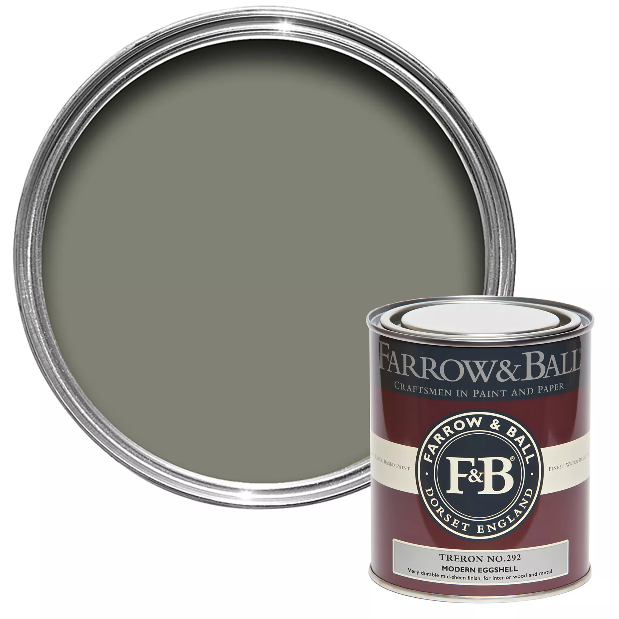 Farrow & Ball Modern Treron No.292 Eggshell Paint, 750ml 1 Farrow & Ball Modern Treron No.292 Eggshell Paint, 750ml