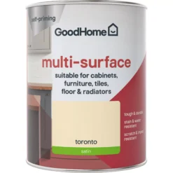 GoodHome Durable Toronto Satin Multi-surface Paint, 750ml 6 GoodHome Durable Toronto Satin Multi-surface Paint, 750ml -Trade Point goodhome durable toronto satin multi surface paint 750ml3663602585770 02c