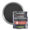 GoodHome Extreme Outdoor Black Satinwood Multi-surface Paint, 2.5L