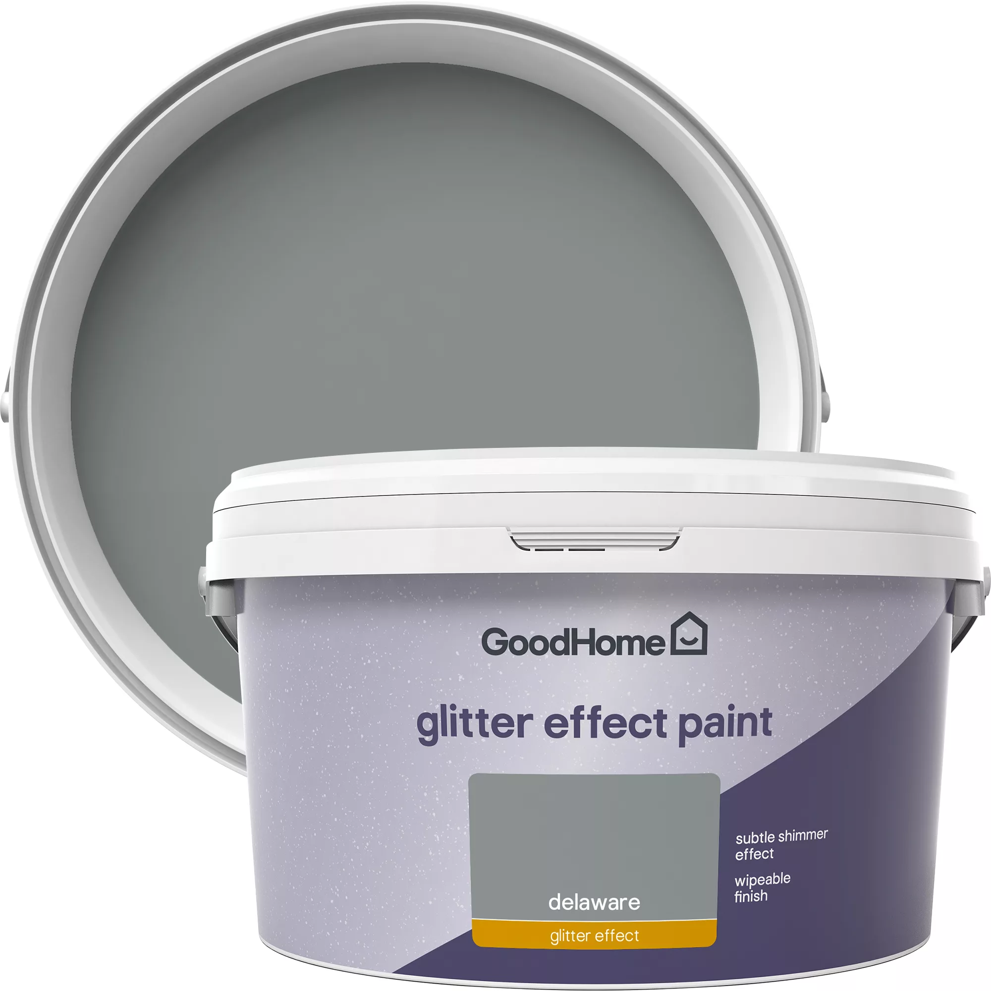 GoodHome Feature Wall Delaware Glitter Effect Emulsion Paint, 2L 1 GoodHome Feature Wall Delaware Glitter Effect Emulsion Paint, 2L