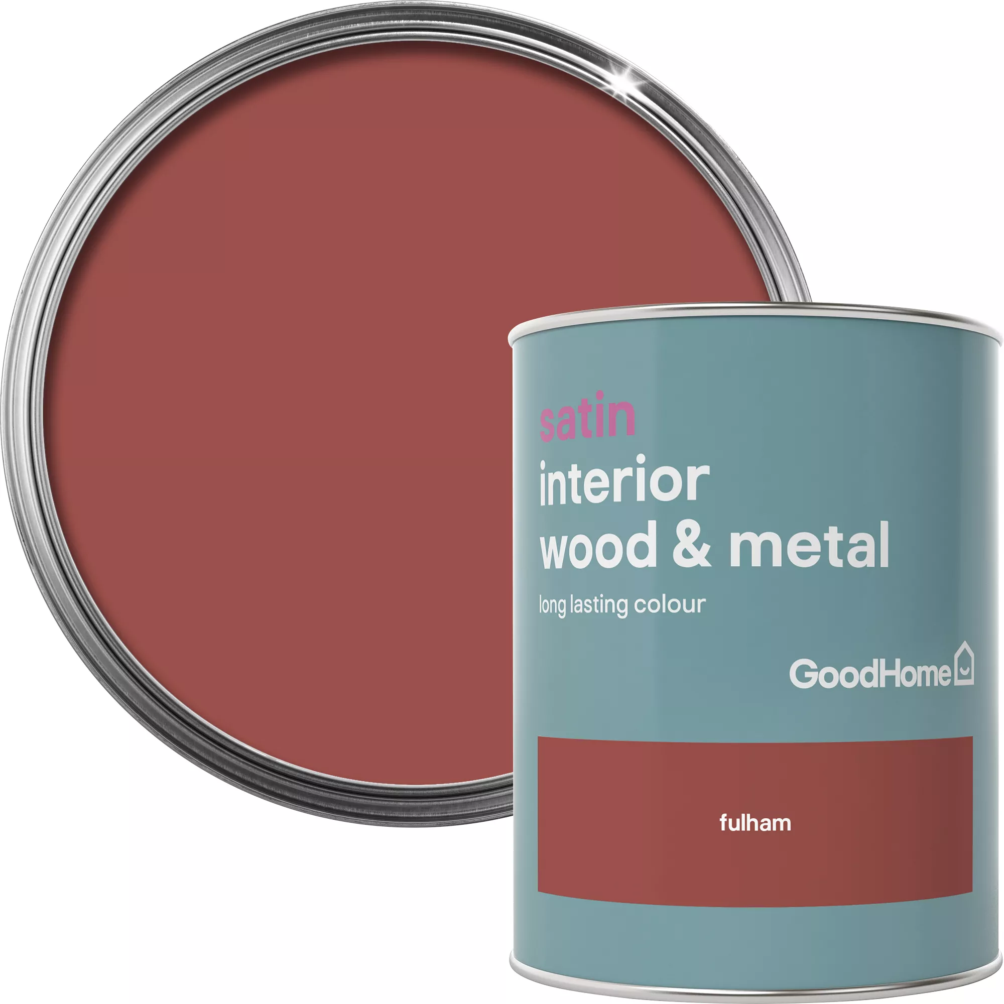 GoodHome Fulham Satin Metal & Wood Paint, 750ml 1 GoodHome Fulham Satin Metal & Wood Paint, 750ml