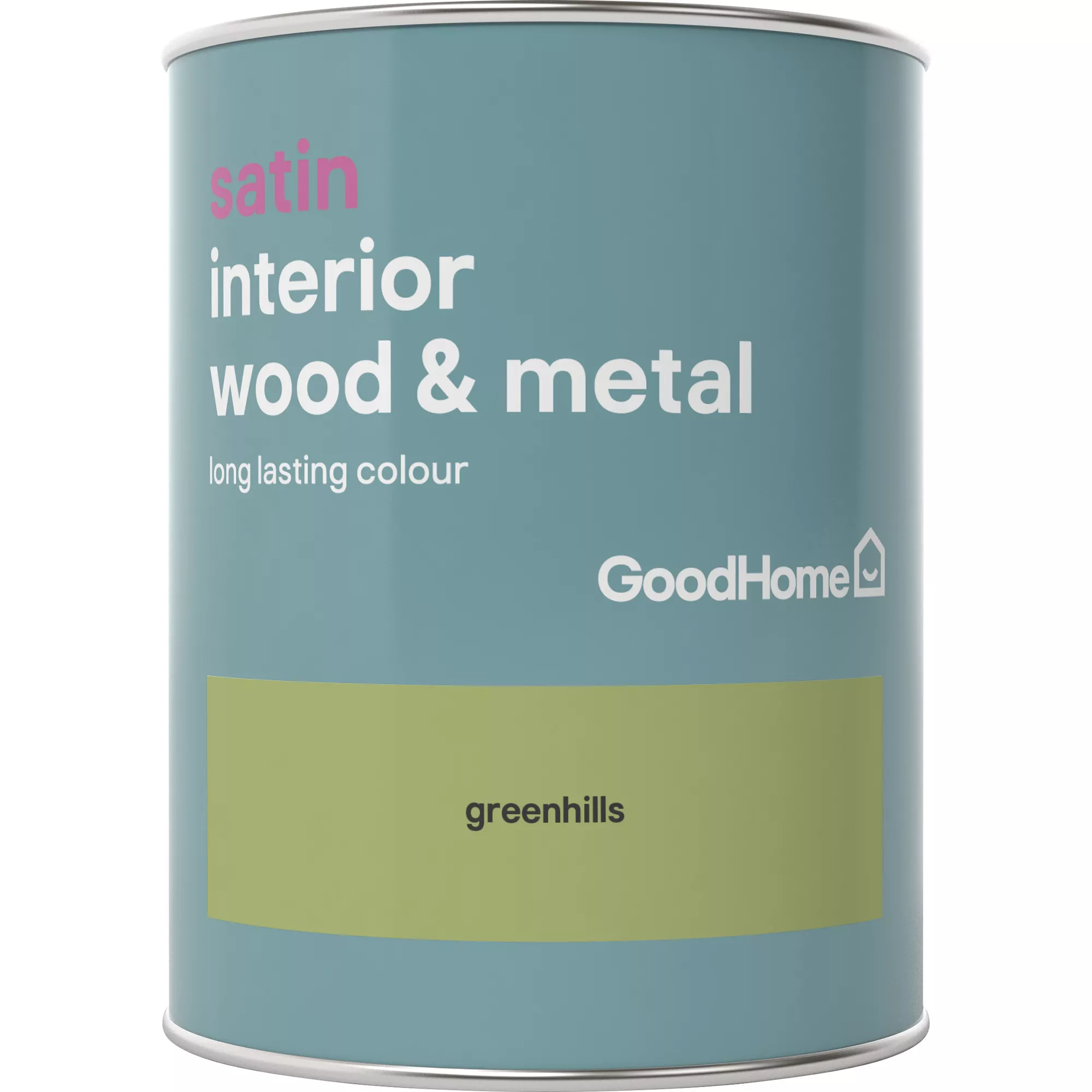 GoodHome Greenhills Satin Metal & Wood Paint, 750ml 2 GoodHome Greenhills Satin Metal & Wood Paint, 750ml - Image 2