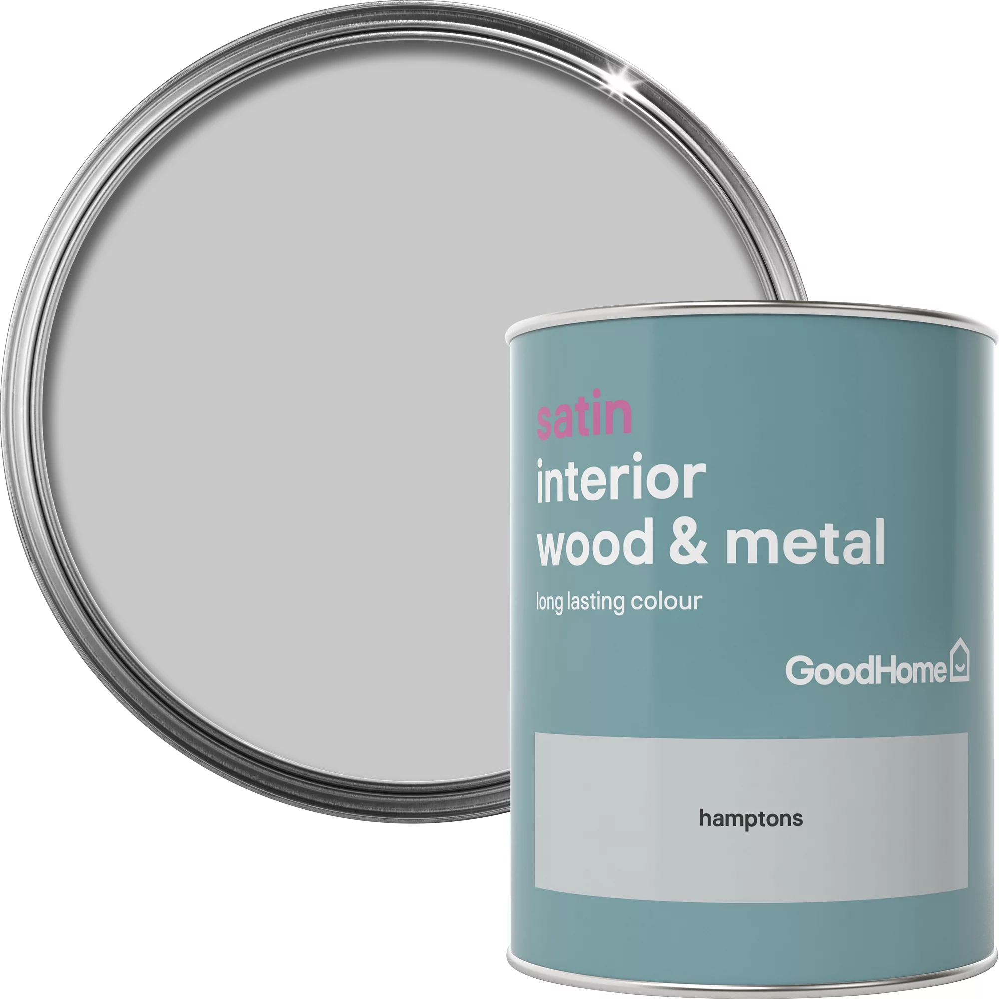 GoodHome Hamptons Satin Metal & Wood Paint, 750ml 1 GoodHome Hamptons Satin Metal & Wood Paint, 750ml