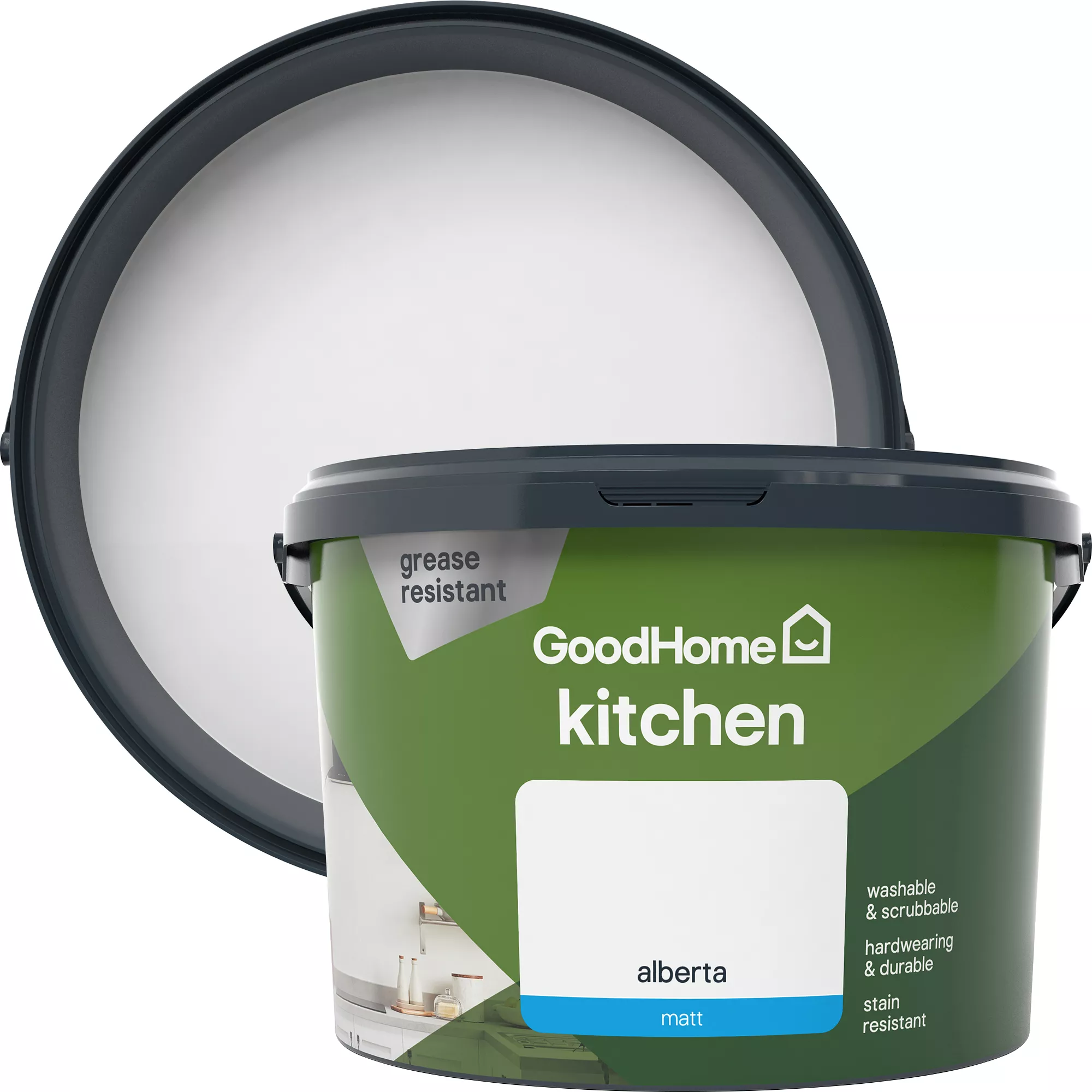 GoodHome Kitchen Alberta Matt Emulsion Paint, 2.5L 1 GoodHome Kitchen Alberta Matt Emulsion Paint, 2.5L