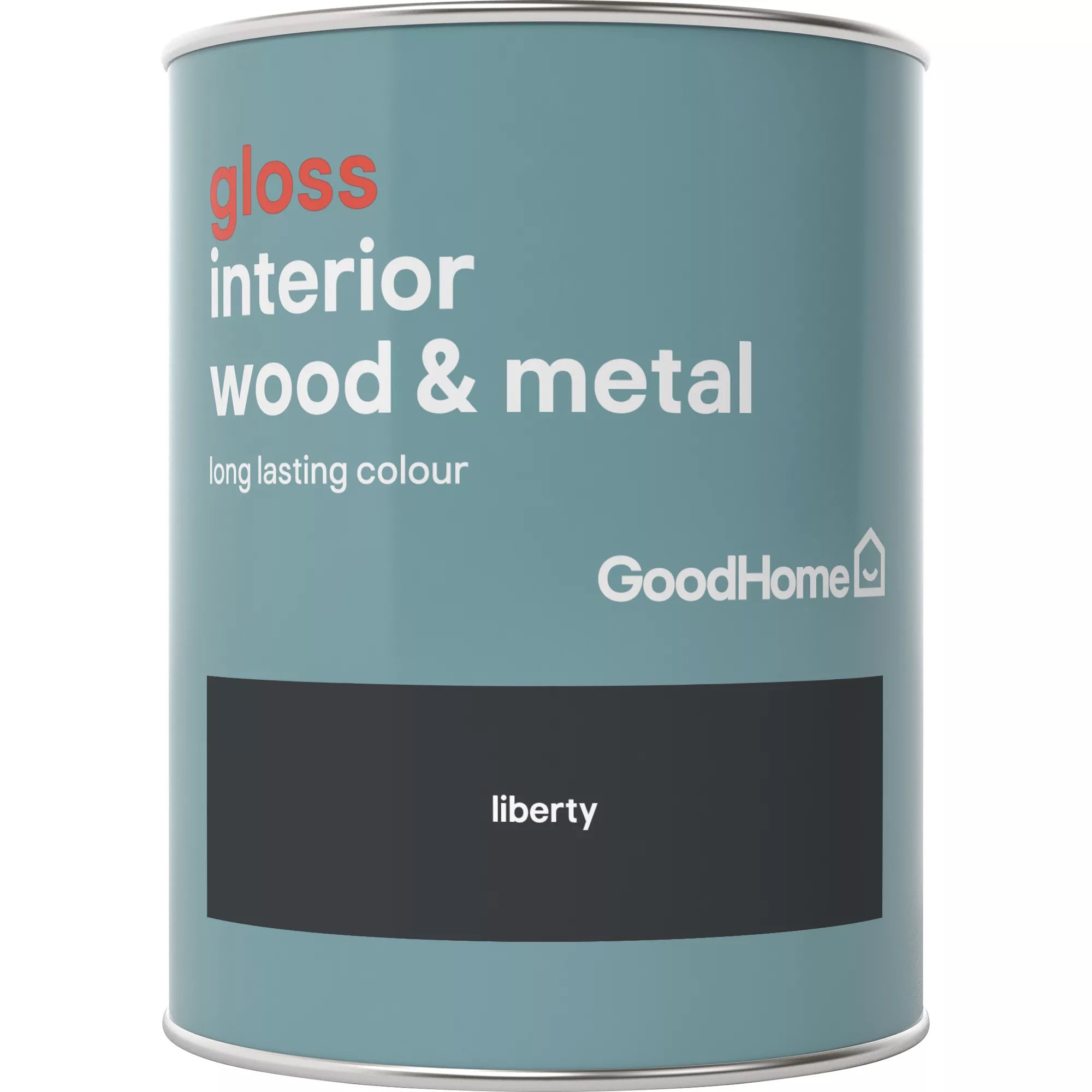GoodHome Liberty Black Gloss Metal & Wood Paint, 750ml 2 GoodHome Liberty Black Gloss Metal & Wood Paint, 750ml - Image 2