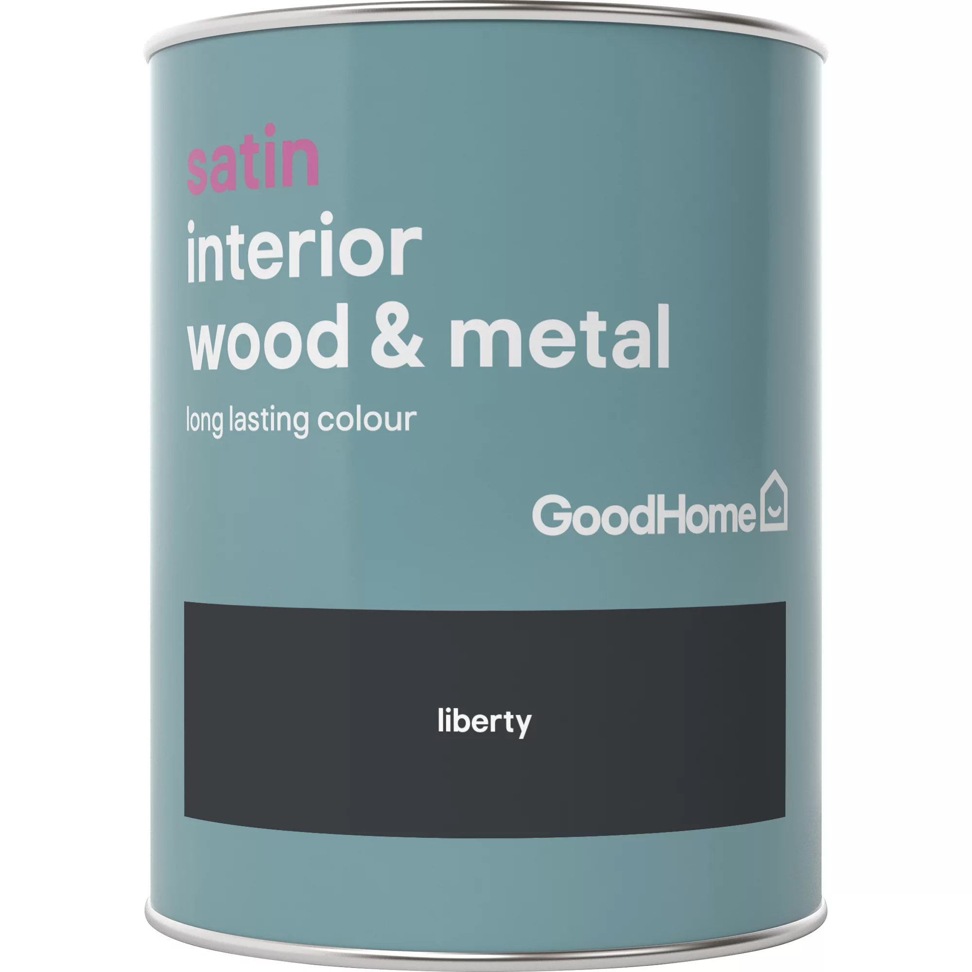 GoodHome Liberty Black Satin Metal & Wood Paint, 750ml 2 GoodHome Liberty Black Satin Metal & Wood Paint, 750ml - Image 2