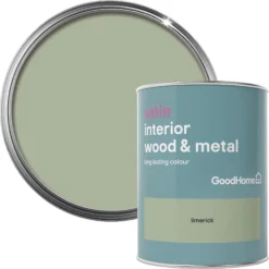 GoodHome Limerick Satin Metal & Wood Paint, 750ml