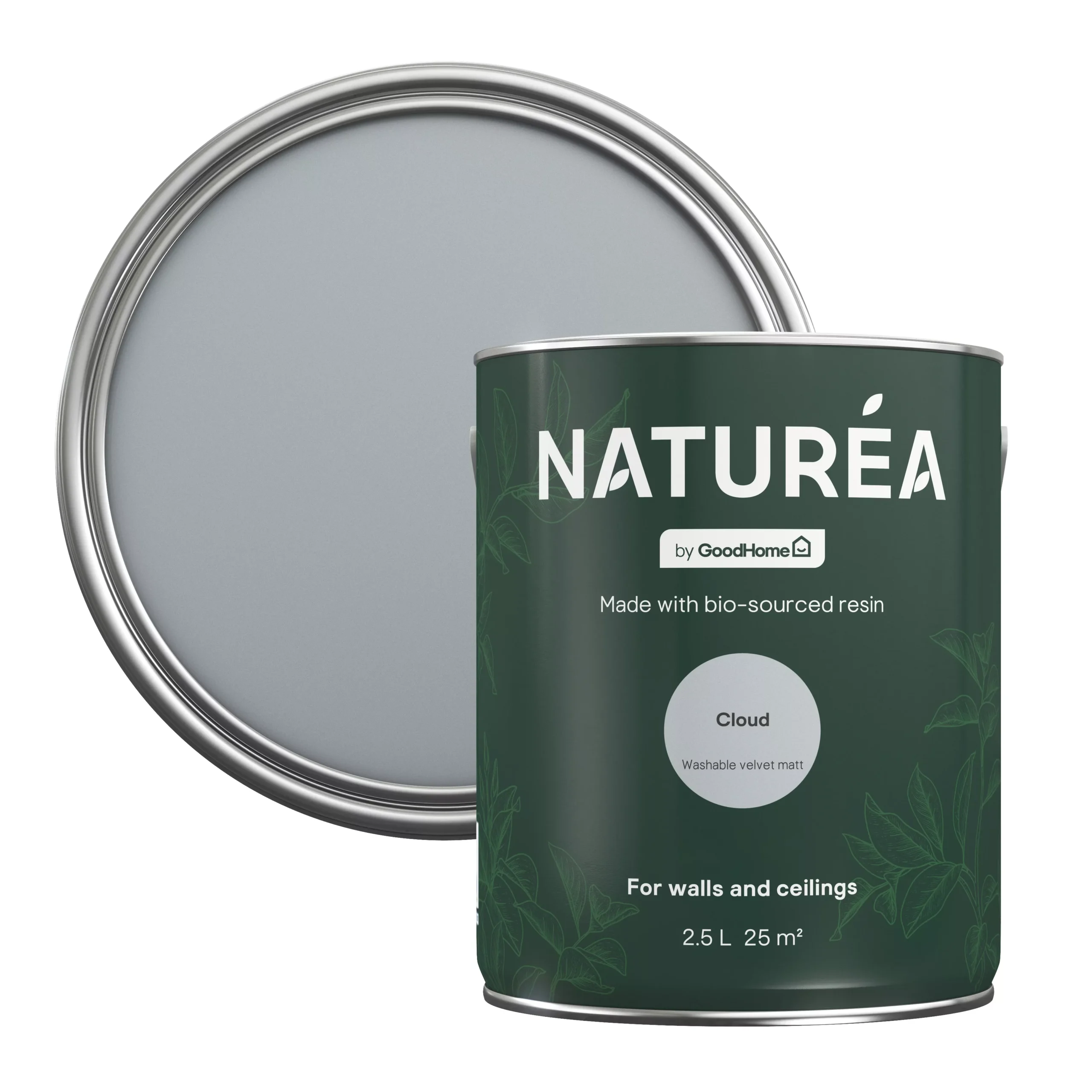 GoodHome Naturéa Cloud Velvet Matt Emulsion Paint, 2.5L 1 GoodHome Naturéa Cloud Velvet Matt Emulsion Paint, 2.5L