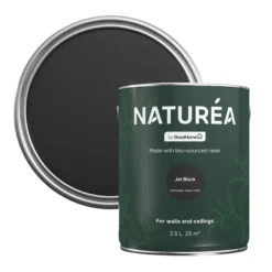 GoodHome Naturéa Jet Black Velvet Matt Emulsion Paint, 2.5L