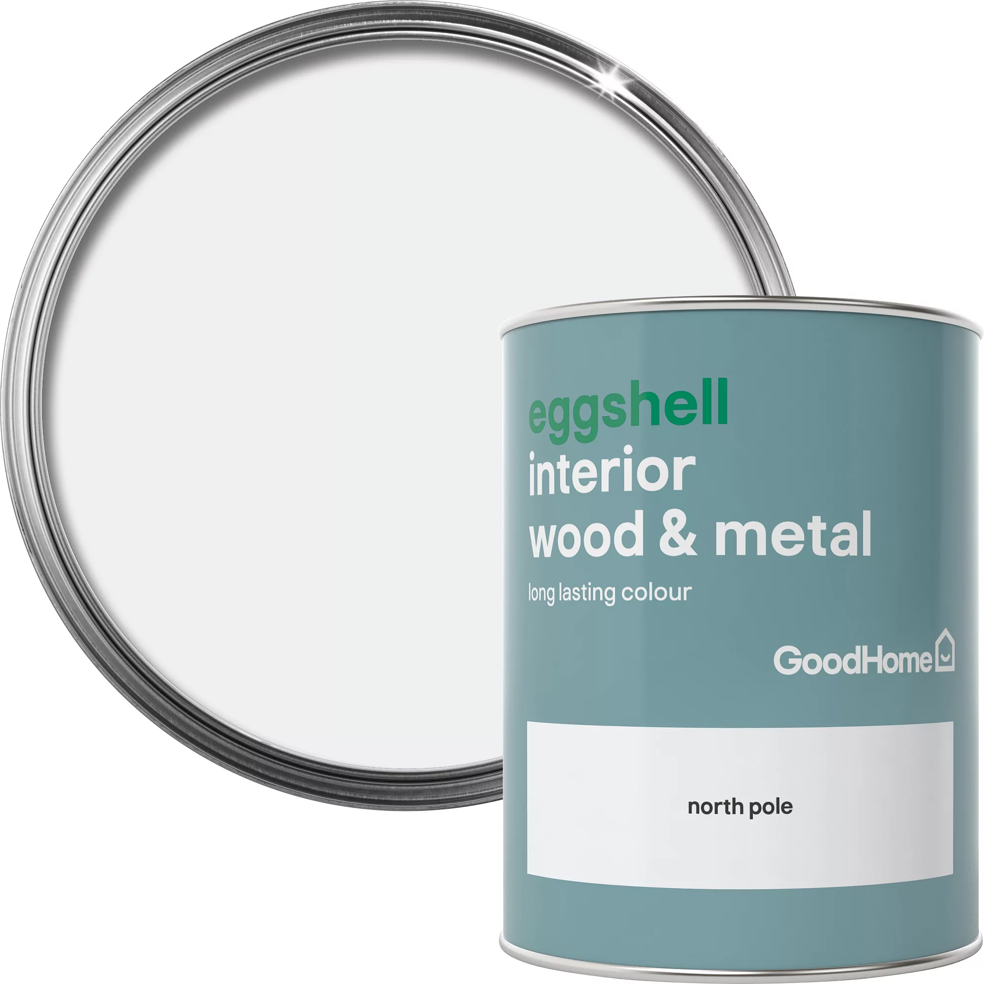 GoodHome North Pole Eggshell Metal & Wood Paint, 750ml 1 GoodHome North Pole Eggshell Metal & Wood Paint, 750ml