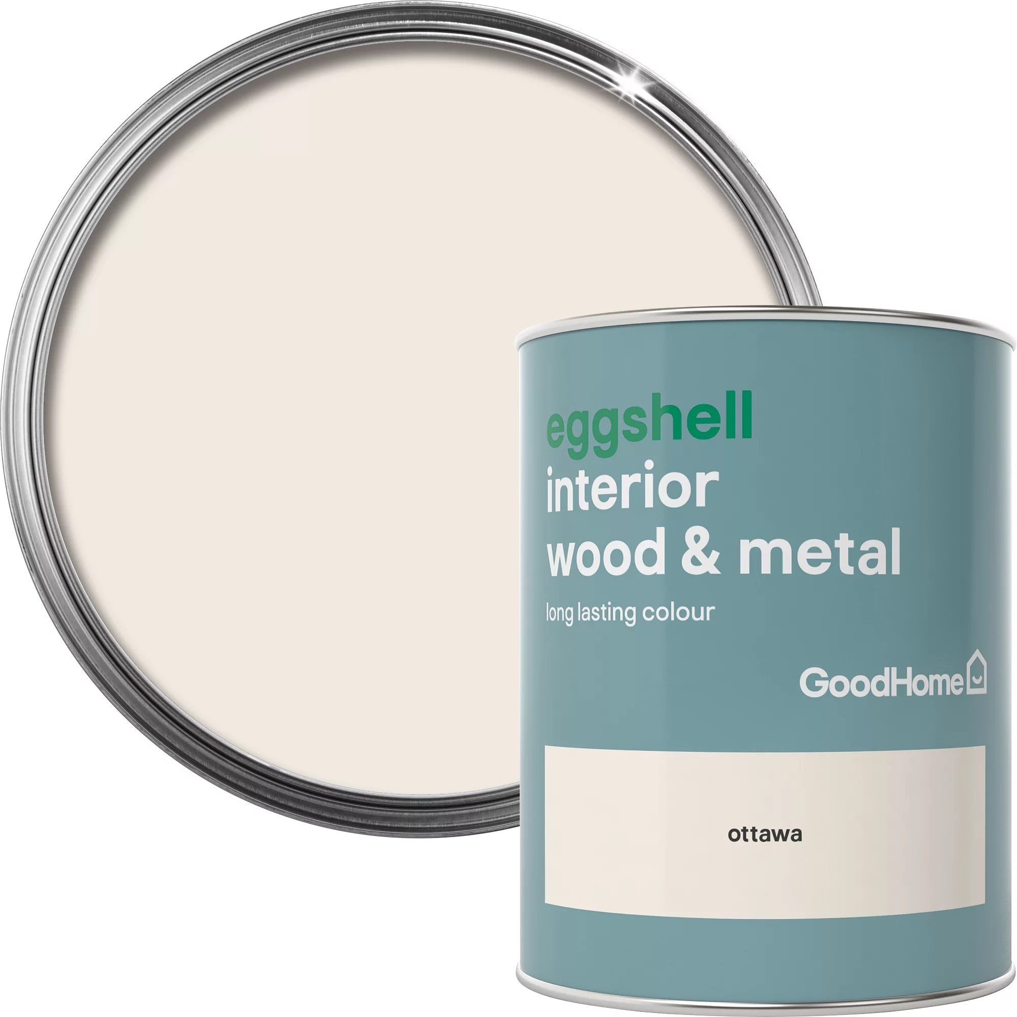 GoodHome Ottawa Eggshell Metal & Wood Paint, 750ml 1 GoodHome Ottawa Eggshell Metal & Wood Paint, 750ml