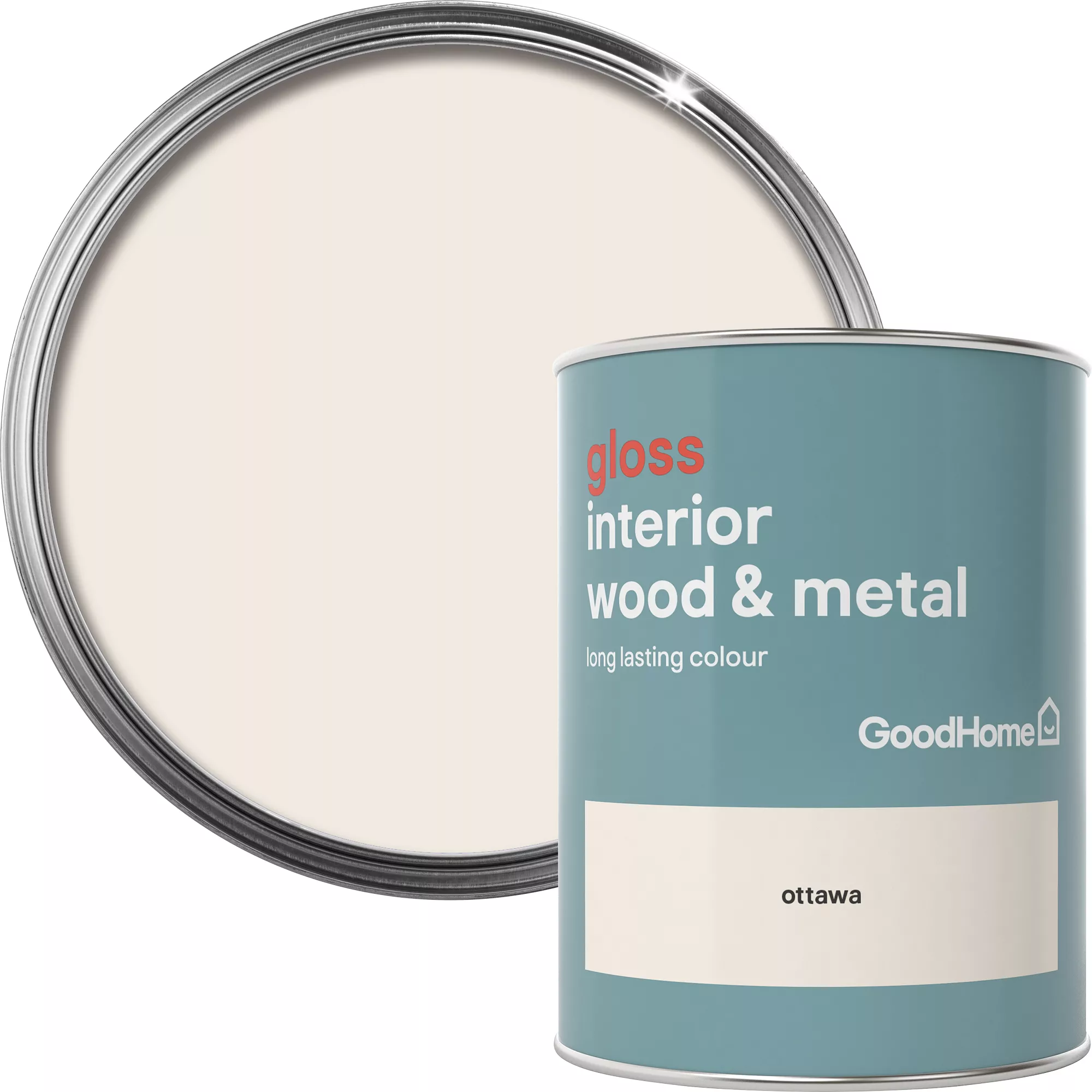 GoodHome Ottawa Gloss Metal & Wood Paint, 750ml 1 GoodHome Ottawa Gloss Metal & Wood Paint, 750ml