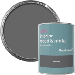 GoodHome Princeton Satin Metal & Wood Paint, 750ml