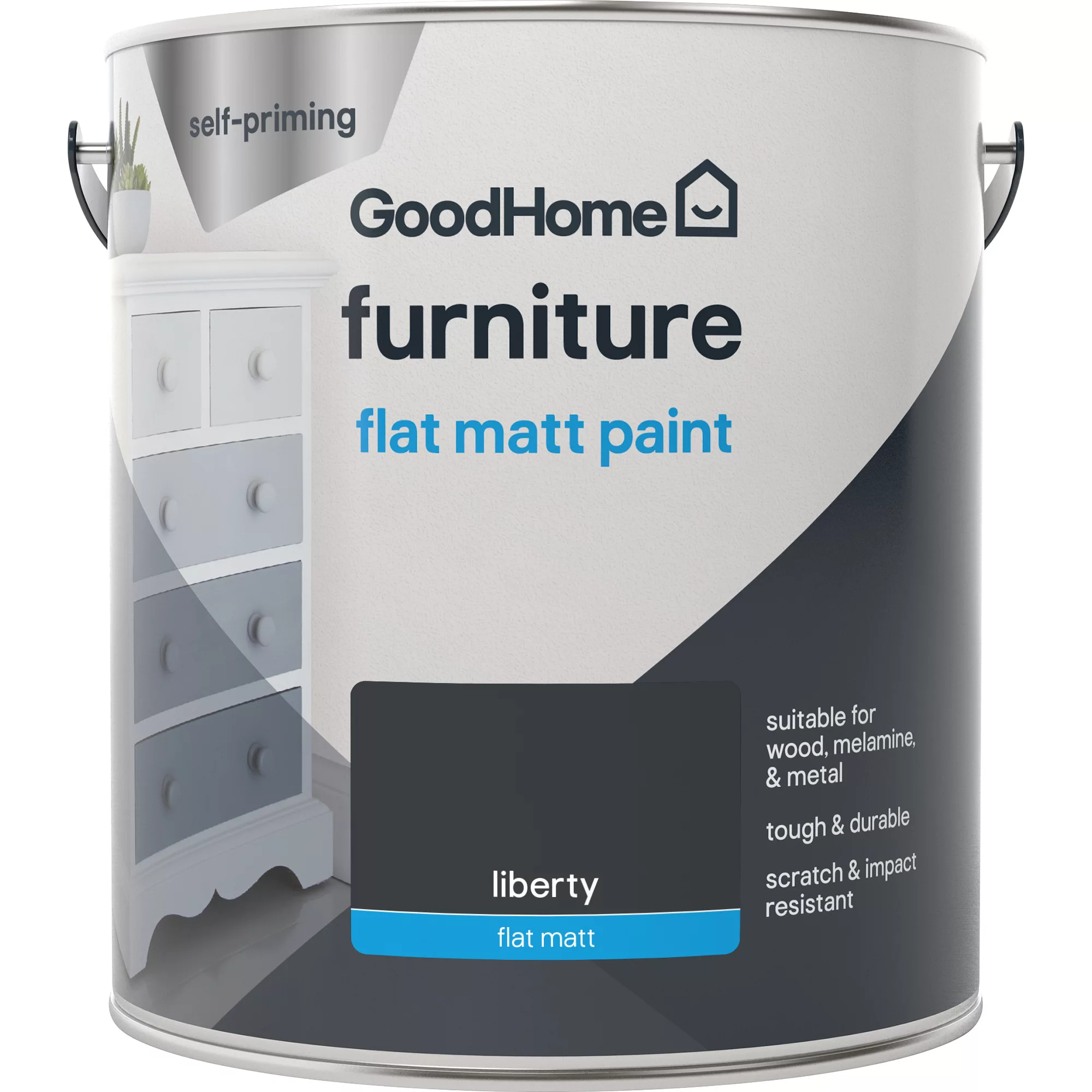 GoodHome Renovation Liberty Flat Matt Furniture Paint, 2L 2 GoodHome Renovation Liberty Flat Matt Furniture Paint, 2L - Image 2