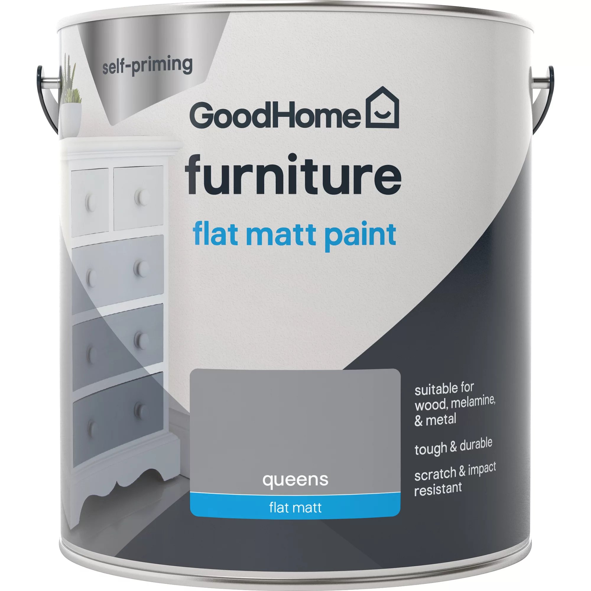 GoodHome Renovation Queens Flat Matt Furniture Paint, 2L 2 GoodHome Renovation Queens Flat Matt Furniture Paint, 2L - Image 2